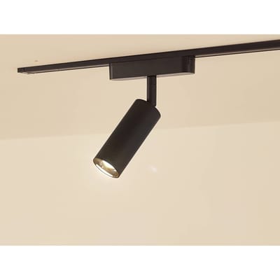 Lindby spot 48 V Lumaro, zwart, Ø 4 cm, aluminium, dimbaar