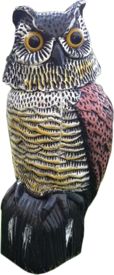Kunststof Uil vogelverschrikker - Uil met draaiende en bewegende kop | Vogel verschrikker