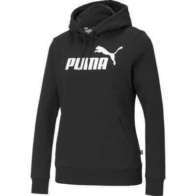PUMA - Maat M ESS Logo Hoodie FL Dames Trui - Zwart