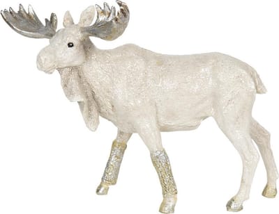 Clayre & Eef Beeld  Eland 22*9*16 cm Grijs Kunststof Woonaccessoires beeld decoratie  Decoratieve Accessoires