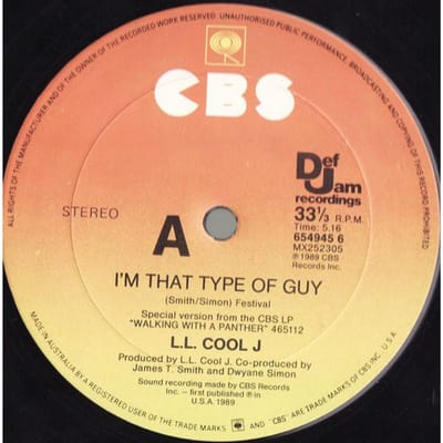 12-inch Plaat LL COOL J - I'm That Type Of Guy 6549456 CBS, Def Jam Re 1989 Australië Rap & Hip-Hop/R&B Gebruikt brown