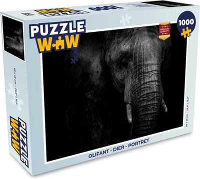 Puzzel Olifant - Dier - Portret - Legpuzzel - Puzzel 1000 stukjes volwassenen