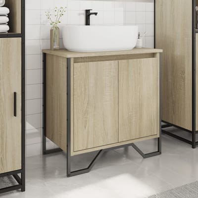 vidaXL - Wastafelkast - 60x35x60 - cm - bewerkt - hout - sonoma - eikenkleurig