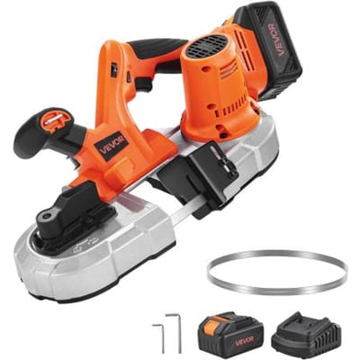 VEVOR 20V snoerloze lintzaag, zaagdiepte 65x65mm, metaallintzaag met borstelloze motor, 4000mAh accu en oplader, variabele snelheid 0-192 m/min, ideaal voor het zagen van metaal en hout