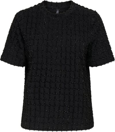 Only onlines life 2/4 o-neck glitter top 15358982 black