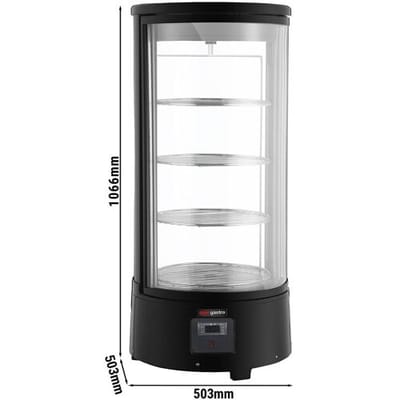 GGM Gastro Tisch-Panoramavitrine - 68 Liter - 470mm - 4 rotierende Ablagen - Schwarz Zwart