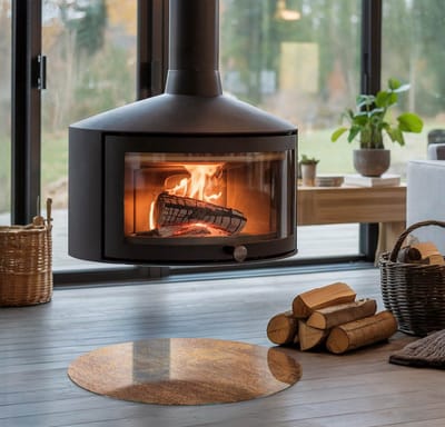 Coloray Vloerplaat Houtkachel - Plaat voor Onder Houtkachel - 50 cm x 50 cm - Open Haard Accessoires - Bruin Vloerplaat Kachel - Plaat Kachel - Plaat onder Houtkachel - Kachel Onderplaat - Onderplaat