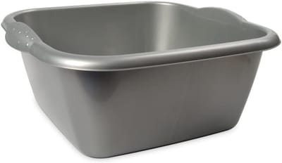 afwasteil/afwasbak zilver 15 liter 42 x 39 x 17 cm - Genova teilen - Kunststof/plastic schoonmaakemmer/sopemmer teiltje