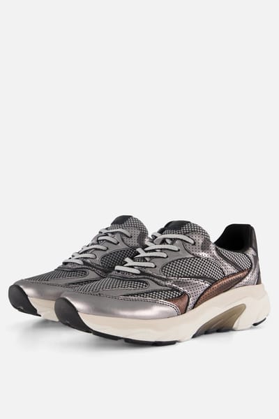 Gabor Rollingsoft Sneakers zilver Textiel - Dames