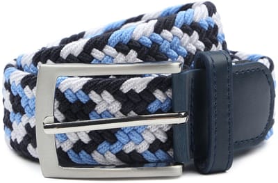 Suitable Geweven Riem Donkerblauw (navy) Blauw - Maat 105 - Dames en Heren - Elastisch gevlochten stretch riem - 3,5cm breed - Riem gevlochten