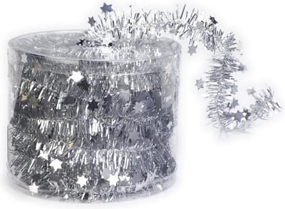 Kerstslinger dun - zilver - 3,5 x 700 cm - Guirlande folie - kerst versiering
