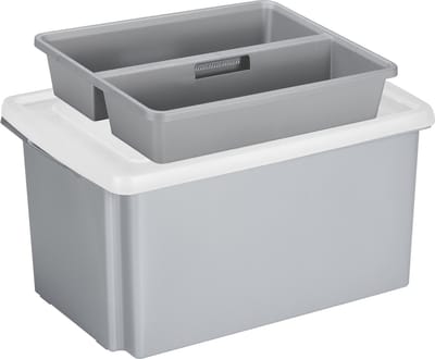 Sunware opslagbox 51 liter grijs 59 x 39 x 29 cm met deksel en organiser tray