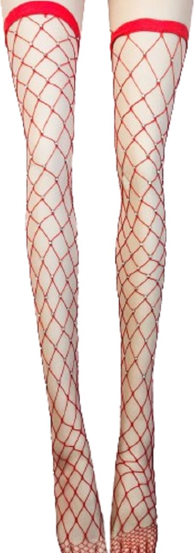 BamBella® - Erotisch Gaas Panty kousen dames - Sexy hoge sokken met steentjes Rood