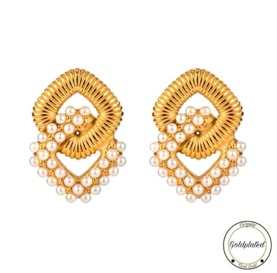 Borasi Statement Parel Oorbellen | Goldplated | Goud Kleurig | Dames Sieraden | Dames Oorbellen |