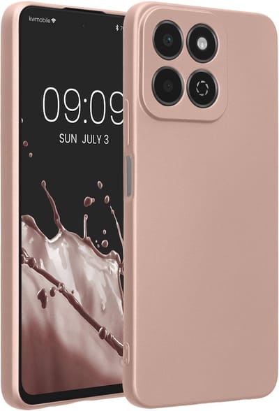 kwmobile metallic telefoonhoesje van TPU - geschikt voor HONOR 200 Smart 5G / X7C 4G - Flexible case voor smartphone - In metallic roségoud