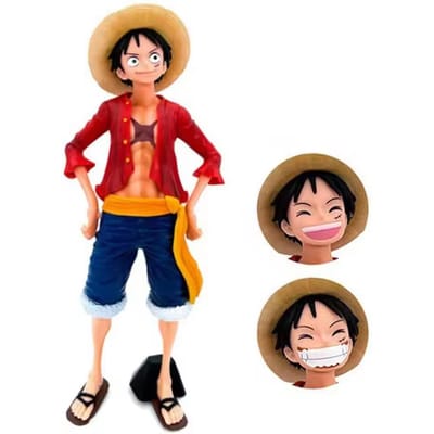 28cm One Piece Anime Figuur Zelfverzekerde Lachende Luffy Drie Vormen Gezichtswisselen Pop Actiefiguur Model Speelgoed's Kits multi