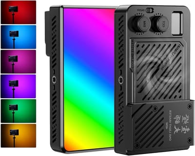 RGB LED Video Light 40W Draagbaar met 5000mAh Batterij, CRI96+, 2700K-6500K Camera Verlichting, PD Snelladen, Ingebouwde Ventilatoren en Magnetische Diffuser voor Foto- en Videoproductie