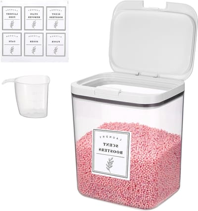 Opslagbox voor Wasmiddel, Geurparels en Honden- en Kattenvoer - 5.5L, Met Maatbeker en Organizer