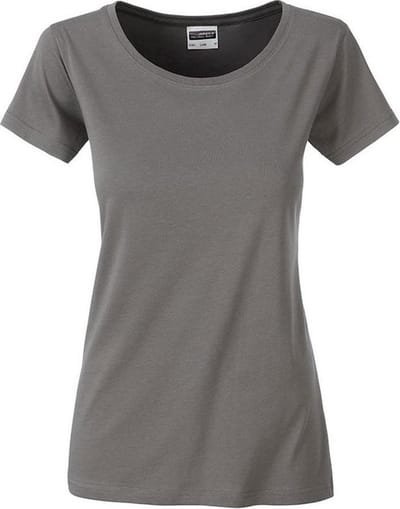 James and Nicholson Dames/dames Basic Organic Katoenen T-Shirt (Midden-Grijs)