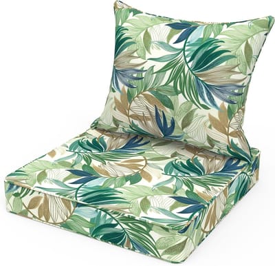 Duo Zitkussen - Tuinkussen Rugkussen - Buiten Ontspannen - Waterafstotend Fadebestendig - 60x60x10cm - Groen