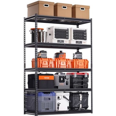 VEVOR Opslagstelling, 1361 kg, 5-laags zware garagestelling, 508 x 1219,2 x 1828,8 mm, verstelbare stelling, kelderstelling, industriële stelling, multifunctionele stelling, voor keuken, magazijn, kelder, zwart