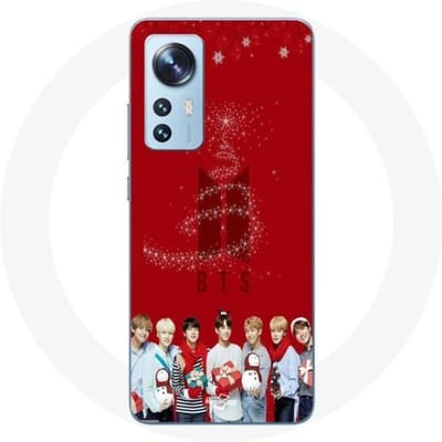 Coque pour Xiaomi Mi 12 / 12X BTS Bangtan Garçons Fond Rouge Cadeau de Noël 2023