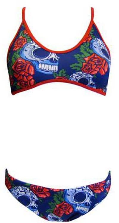 Turbo Roses&skulls Bikini Blauw 3XL Vrouw