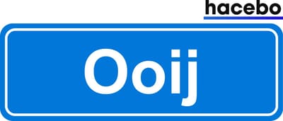 Hacebo - Plaatsnaam Sticker - 29x10 CM - Ooij sticker - Verkeersborden sticker - grappige cadeaus - Ooij