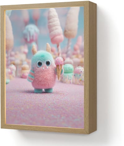 Nachtlampje 30x40 cm - Kinder lamp - Monster - Pastel - Roze - Snoep - Tafellamp kinderkamer draadloos - Slaapkamer lampje - Bedlamp kinderen - Kinderlampje - Wandlamp babykamer - Nachtlampjes