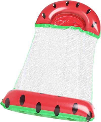Zwembad Hangmat - Waterhangmat Lounger - Ontspannen in Water - Veelzijdig 4-in-1 Design - 125 x 66 cm - Watermeloen Rood