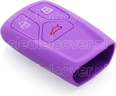 Autosleutel Hoesje geschikt voor Audi - SleutelCover - Silicone Autosleutel Cover - Sleutelhoesje Paars