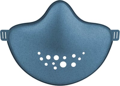 Koziol Community Mask, herbruikbaar en duurzaam mondkapje - gezichtsmasker - Organic blue – incl. 31 filters