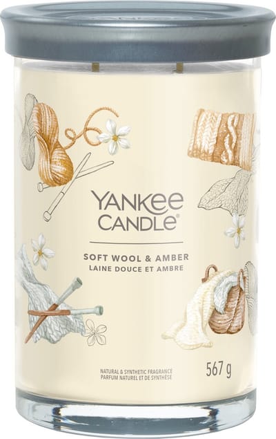 Yankee Candle - Soft Wool & Amber Large Tumbler Geurkaars - 100 branduren - twee lonten