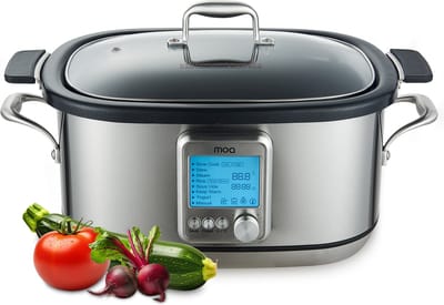 MOA Multicooker - 6L - Slowcooker - Rijstkoker met Stomer - PFAS- & BPA-vrij - Stoomkoker - Sous Vide Koker - 8 Kookfuncties - 1250W - RVS