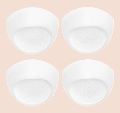 Ademende bh-pads voor dames - 2 paar - 12,2 x 11,3 cm - 2 cm dik - Driedimensionale pasvorm - Ademend en droog - Yoga-bh-pads van spons - Naadloze, ademende bh-pads van spons - Gemakkelijk mee te nemen