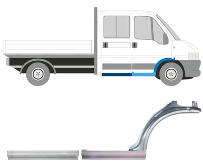 Reparatiepaneel dorpel + voorste spatbord voor Fiat Ducato 1994-2006 / Rechts