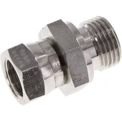 G 3/8'' x G 1/2'' F/M RVS Neusstuk 350 Bar - Hydrauliek - FL2S-FM-ST-038G-012G-I