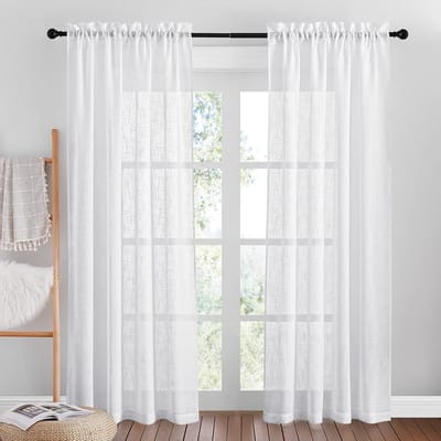 Dailygoods- Voile-gordijnen 2 stuks - Halfdoorzichtig - Privacybescherming - 52 cm breed - 84 inch lengte - Ademend en elegant