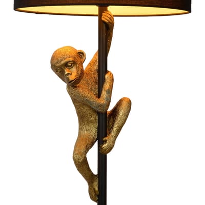 Lucide EXTRAVAGANZA CHIMP - Vloerlamp - Ø 35 cm - 1xE27 - Zwart