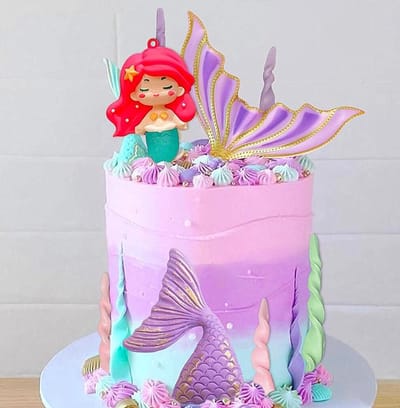SnelShoppen - Zeemeermin staart cake topper met staart Onder de Zee taartdecoratie Schelp cake topper Zeemeermin feestartikelen voor babyshower