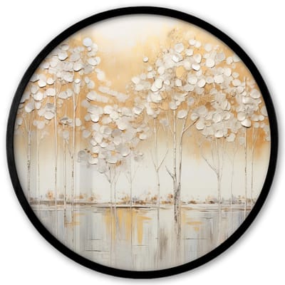 Poster in lijst Rond - Fotolijst 40x40 cm - Posters - Bomen - Kunst - Acryl - Natuur - Ronde posterlijst zwart - Decoratie - Wanddecoratie woonkamer - Muurdecoratie slaapkamer