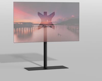 CAVUS - TV VLOERSTANDAARD SOLID 100 TRENDY ZWART STAAL - GESCHIKT VOOR 32-65”TV - VESA 300x300
