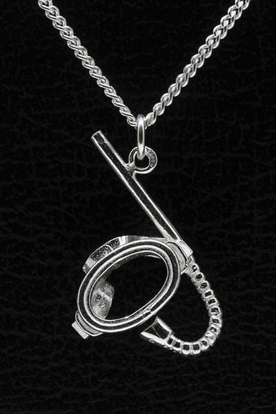 Zilveren Duikbril met snorkel ketting hanger