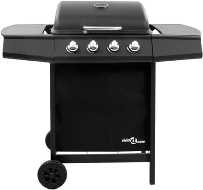 Gasbarbecue-grill met 4 branders zwart