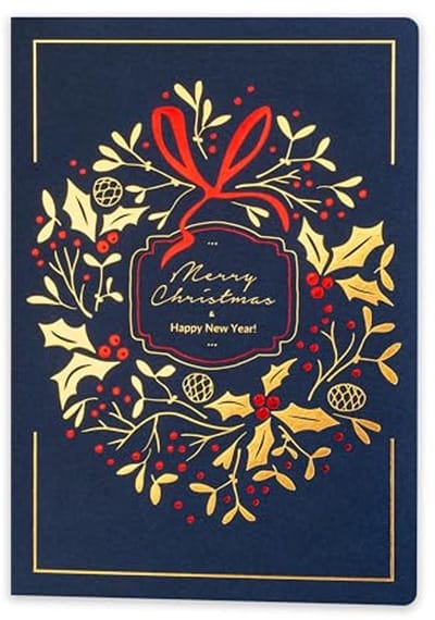Exclusieve Kerstkaarten Set van 10 - Mooie, Goudgeplakte Motieven