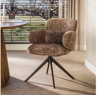 Armstoel Flex draaibaar VPE2 - Hoven champagne-bruin - eetkamerstoelen set van 2