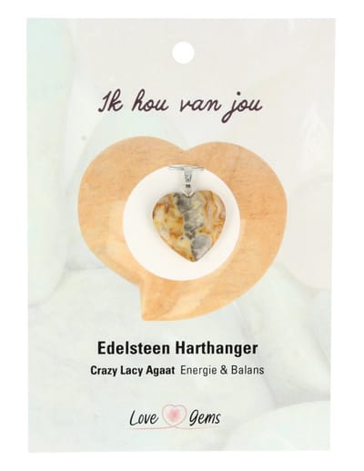 Agaat crazy lace harthanger - Love Gems