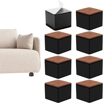 5 cm Hoge Carbon Stalen Meubelverhogers met een Diameter van 6 cm voor Bedden en Banken, Zelfklevend en Sterk tot 9.000 kg