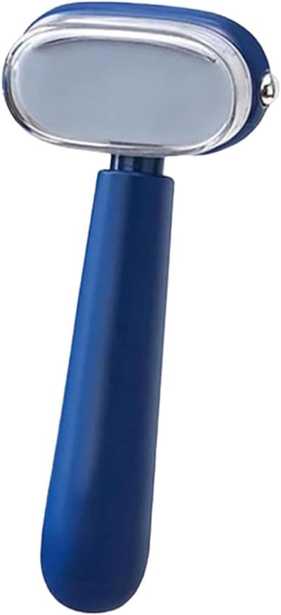 Voetschraper Dode Huid - Hakschraper Dubbelzijdig - Voetverzorging Thuis - Roestvrij Staal - 12.5 x 6.5 cm - Wit Blauw