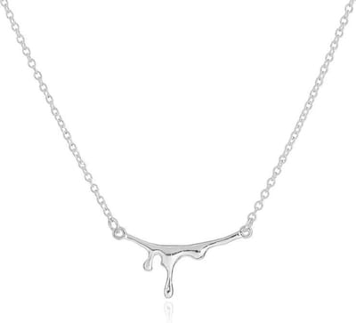 24/7 Jewelry Collection Druipende Verf Ketting - Kunstenaars - Zilverkleurig